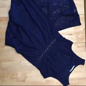 Navy Blue Lace Maxi Dress